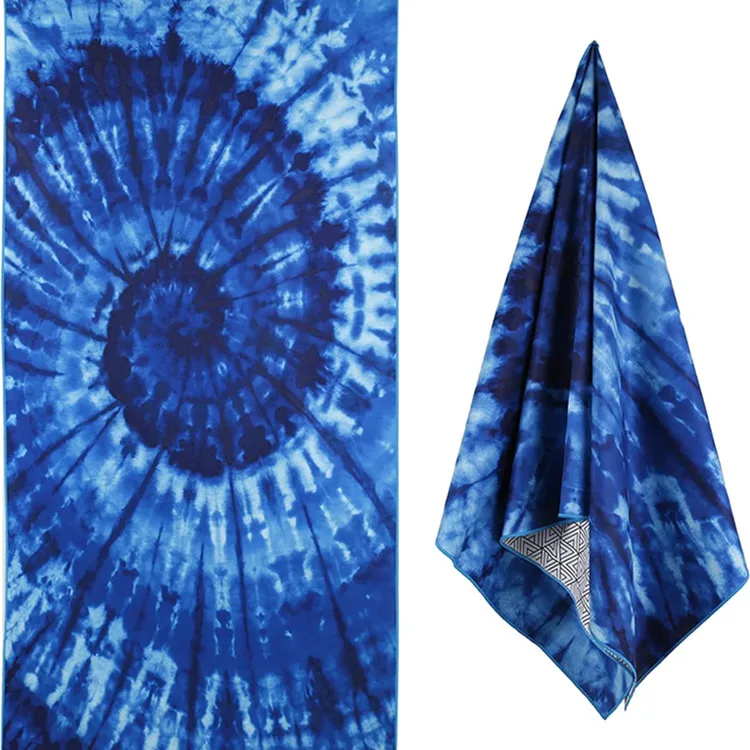 Custom Printed Microfiber Luxury Beach Towel Quick Dry Oversize Sand-Free Sports Pattern Light Weight Compressed Zipper-Pocket - Image 6