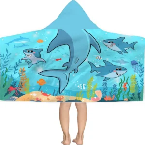 Custom Printed Microfiber Poncho Towel Hooded Beach Towel for Kids