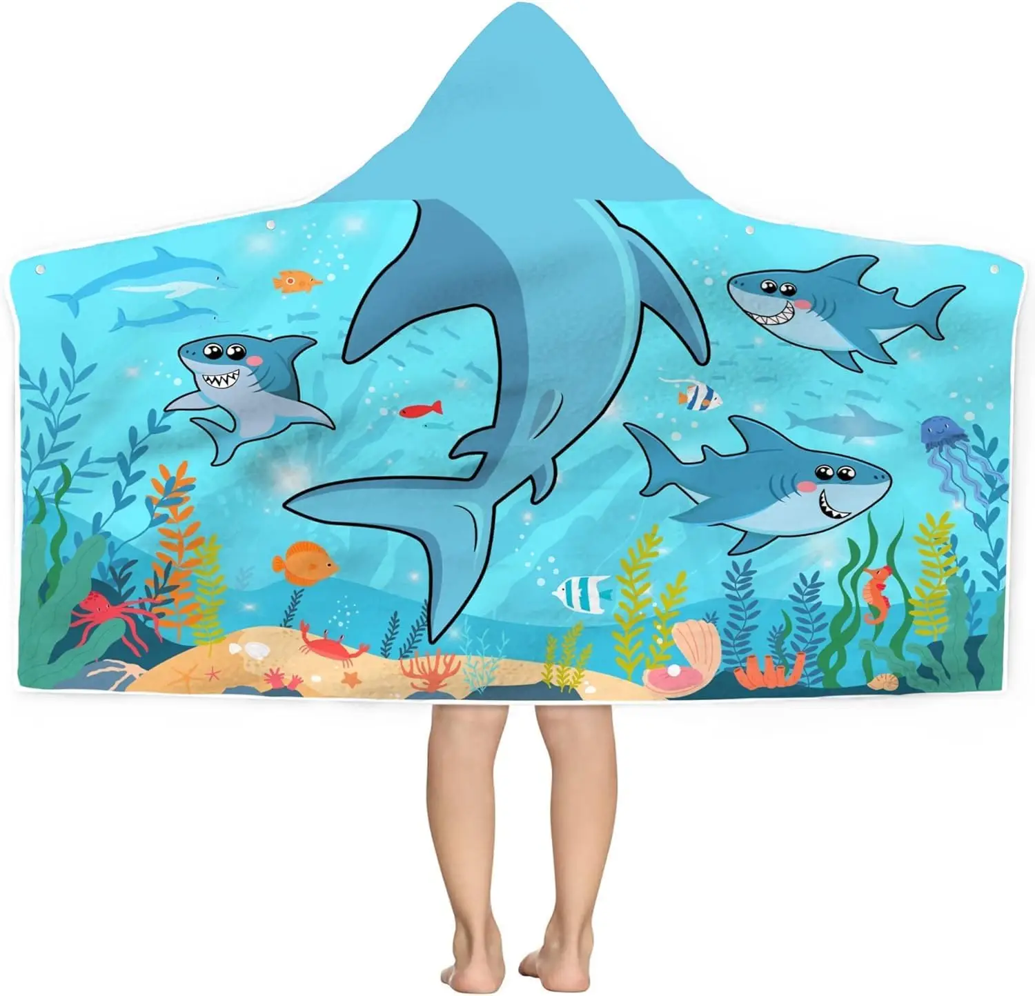 Custom Printed Microfiber Poncho Towel Hooded Beach Towel for Kids