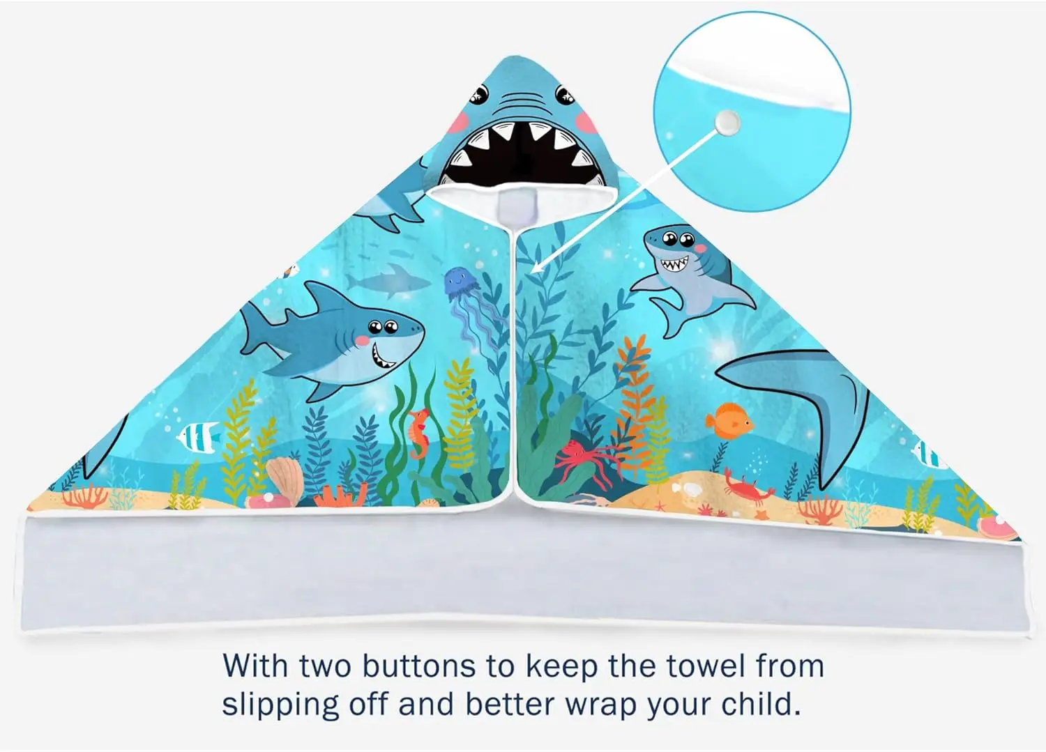 Custom Printed Microfiber Poncho Towel Hooded Beach Towel for Kids - Image 5