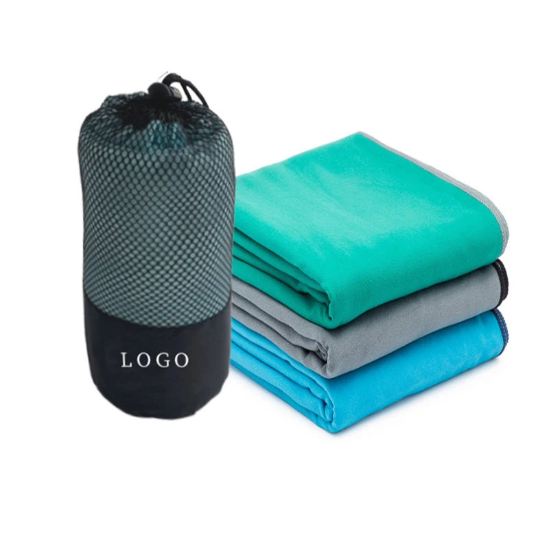 Custom Printed Microfiber Suede Beach Towel 30 Colors Quick-Dry Lightweight Sports
