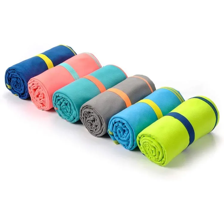 Custom Printed Microfiber Suede Beach Towel 30 Colors Quick-Dry Lightweight Sports - Image 2