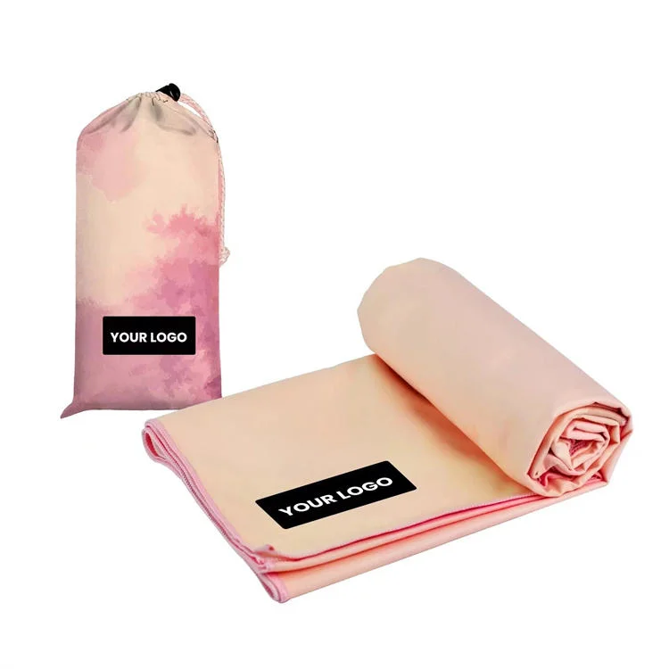 Custom Printed Microfiber Suede Beach Towel with Bag Sand Free Quick Dry - Image 2