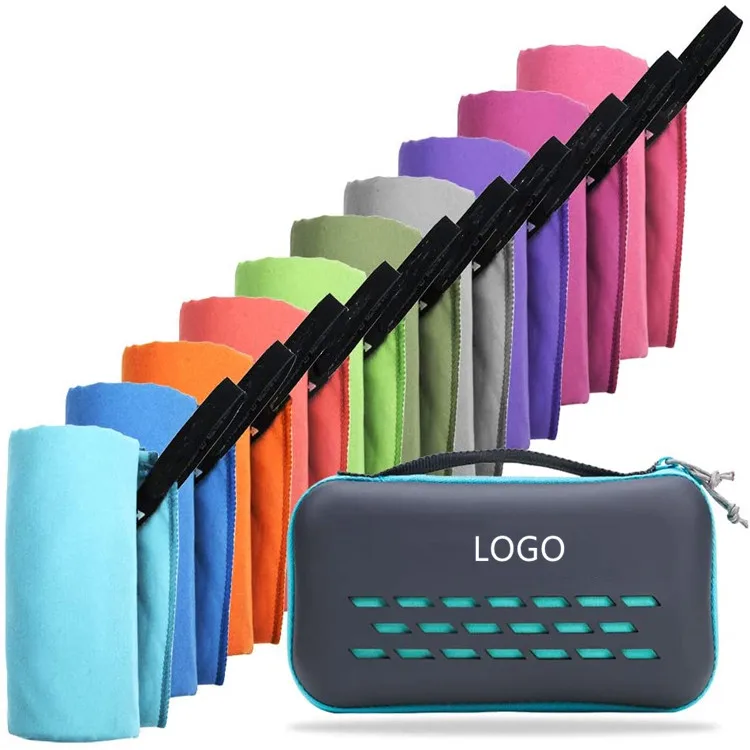 Custom Printed Microfiber Suede Quick Dry Towel Sand Free Large Beach Towel with EVA Bag