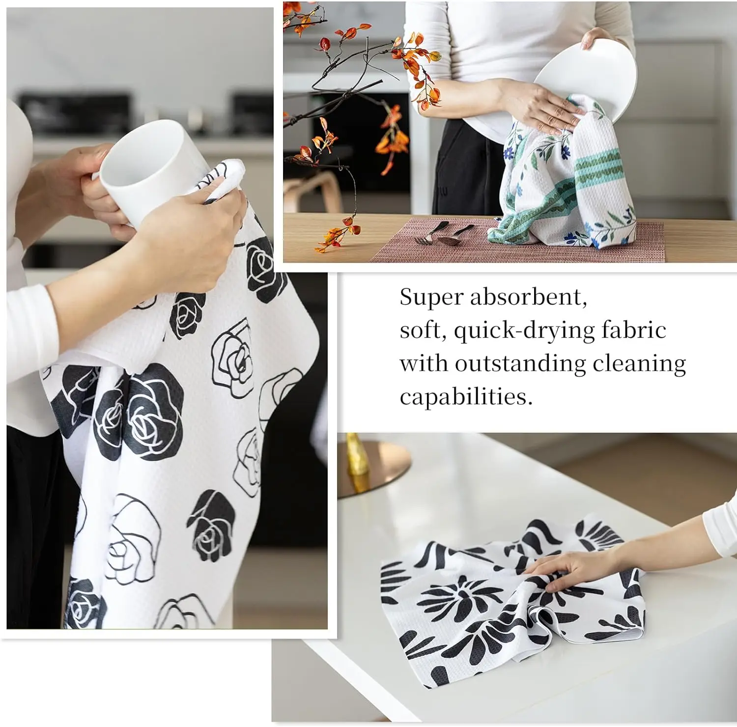 Custom Printed Microfiber Tea Towels 100 Percent Polyester High Quality Kitchen - Image 2