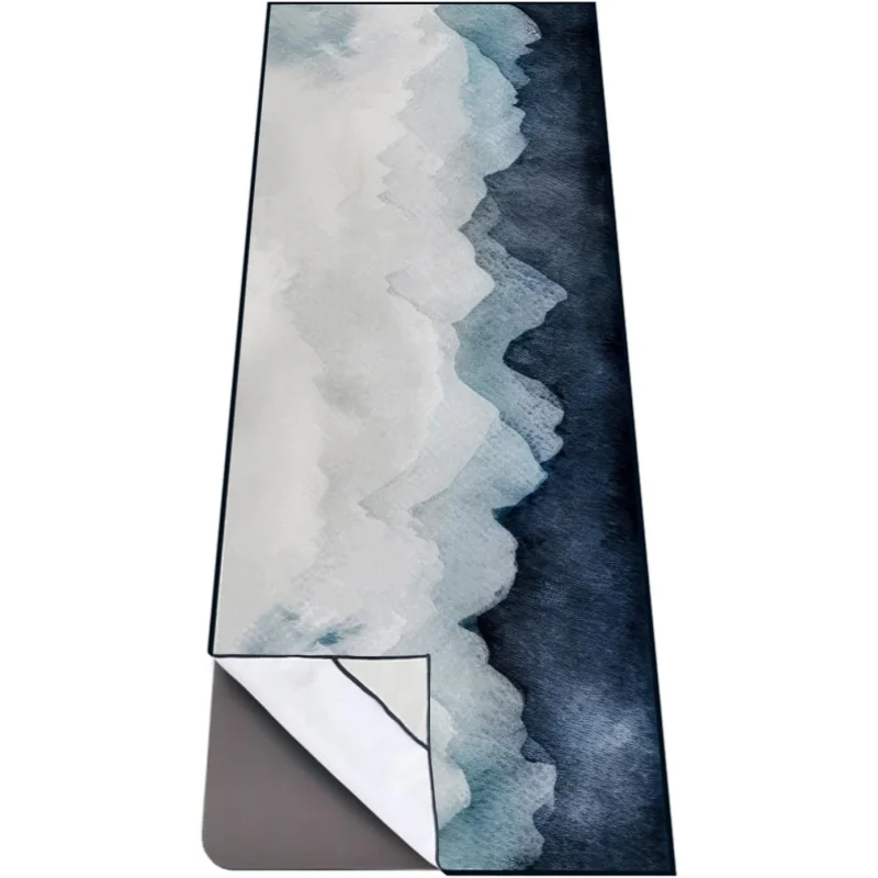 Custom Printed Microfiber Yoga Towel with Corner Pockets Non-Slip Sweat Absorbing