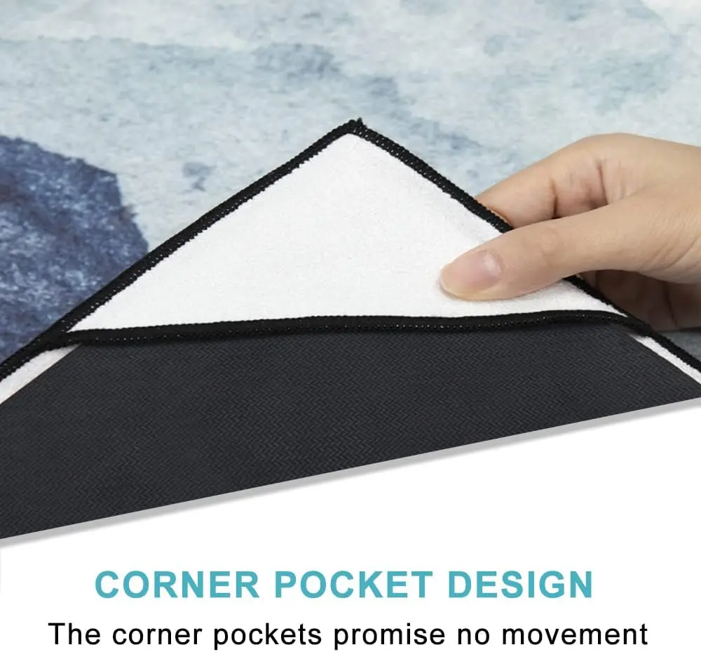 Custom Printed Microfiber Yoga Towel with Corner Pockets Non-Slip Sweat Absorbing - Image 2