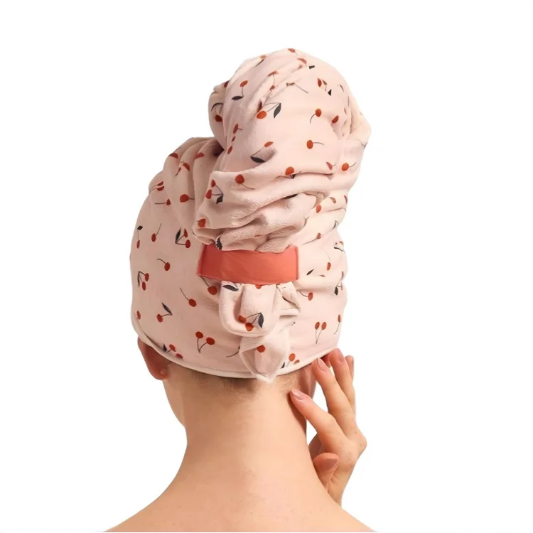 Custom Printed Quick-Dry Microfiber Hair Towel Lightweight Wrap for Travel
