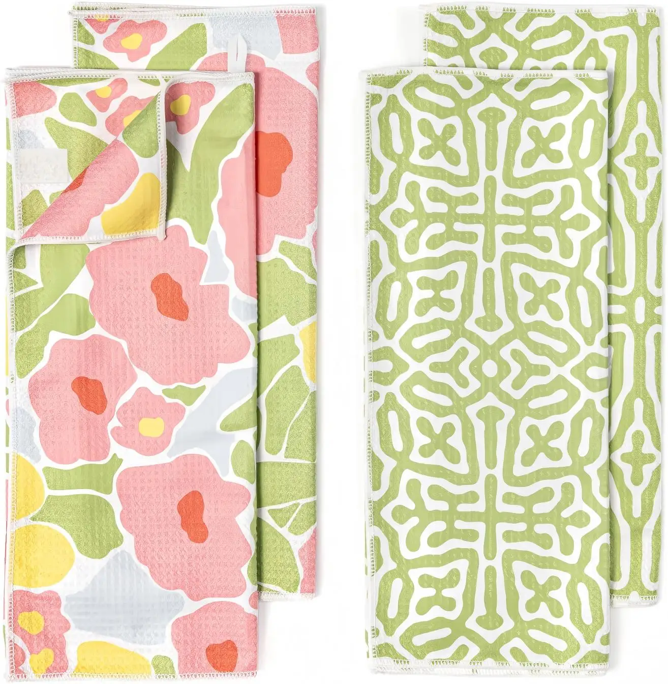 Custom Printed Rectangle Recycled Waffle Weave Tea Towels GRS Certified Quick-Dry High Absorbency