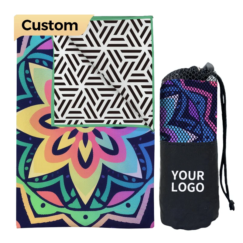 Custom Printed Sand Free Suede Microfiber 200gsm Double Sided Quick Dry Beach Towel