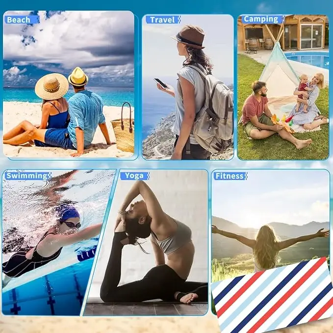 Custom Printed Sand Free Suede Microfiber 200gsm Double Sided Quick Dry Beach Towel - Image 5