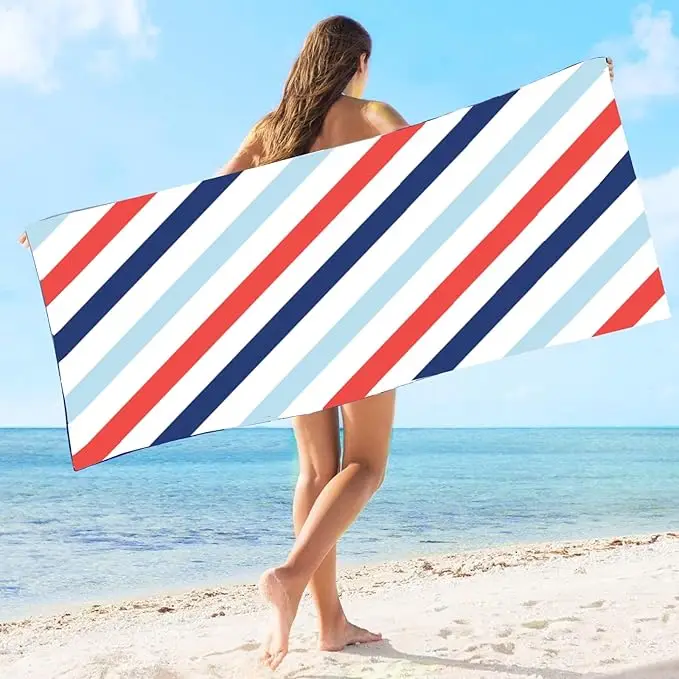 Custom Printed Sand Free Suede Microfiber 200gsm Double Sided Quick Dry Beach Towel - Image 6