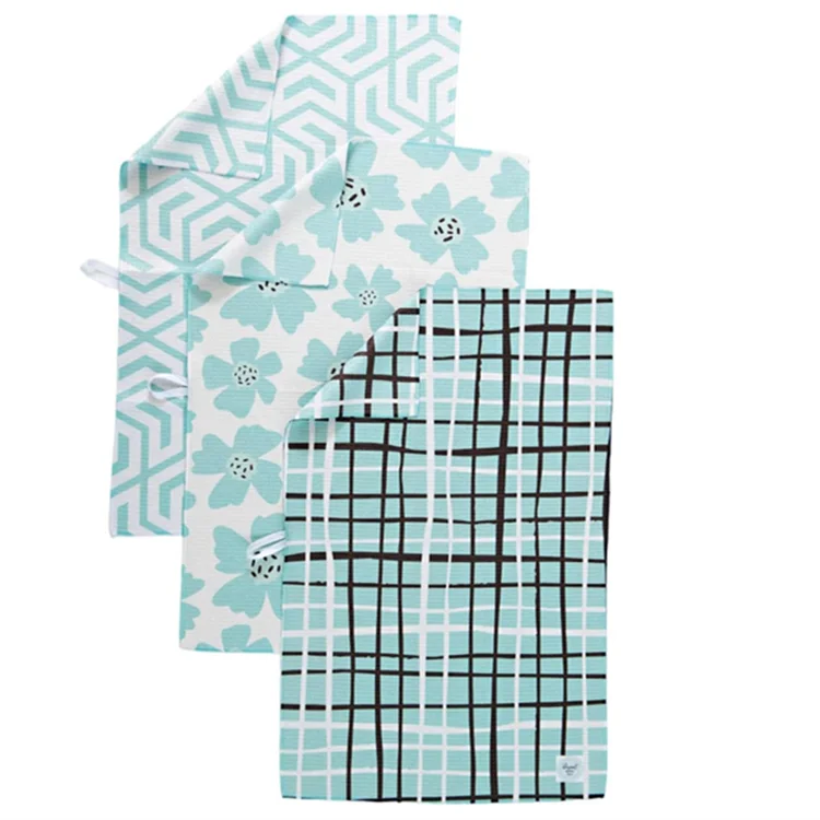 Custom Printed Waffle Weave Microfiber Kitchen Dish Towel Quick Dry Soft Absorbent Tea Towel Sports Patterns Light Weight - Image 2