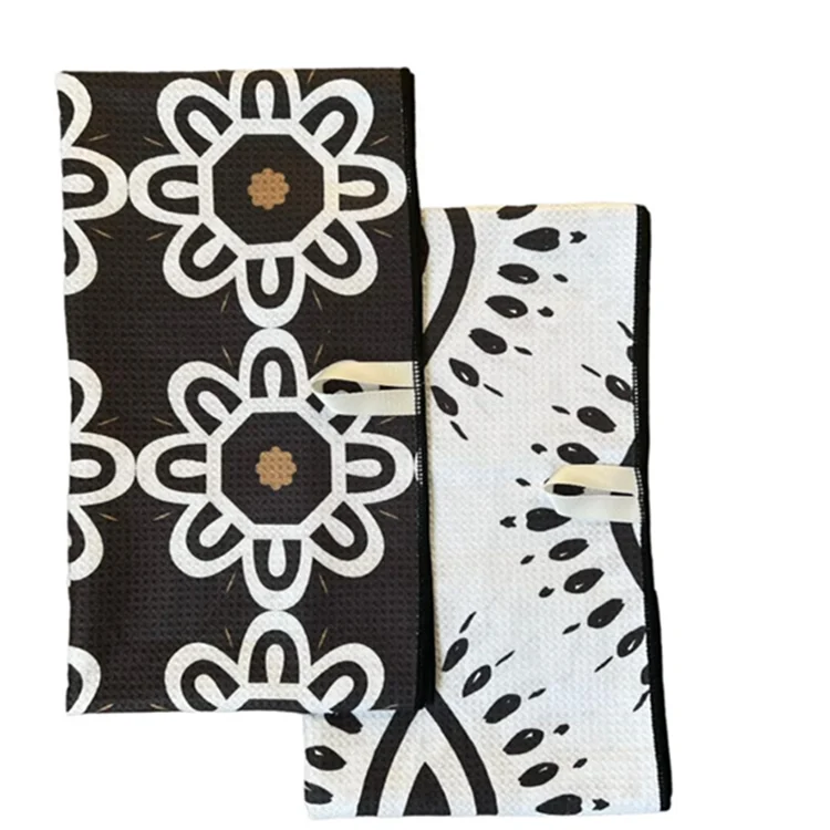 Custom Printed Waffle Weave Microfiber Kitchen Dish Towel Quick Dry Soft Absorbent Tea Towel Sports Patterns Light Weight - Image 5