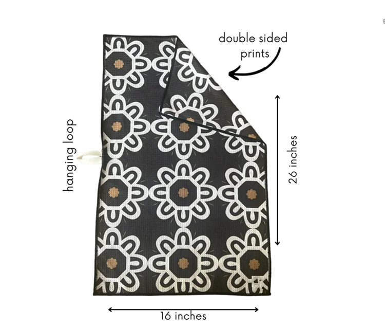 Custom Printed Waffle Weave Microfiber Kitchen Dish Towel Quick Dry Soft Absorbent Tea Towel Sports Patterns Light Weight - Image 6