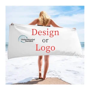 Custom Printed Woven Microfiber Beach Towel Quick Drying Sand-Free with Clips