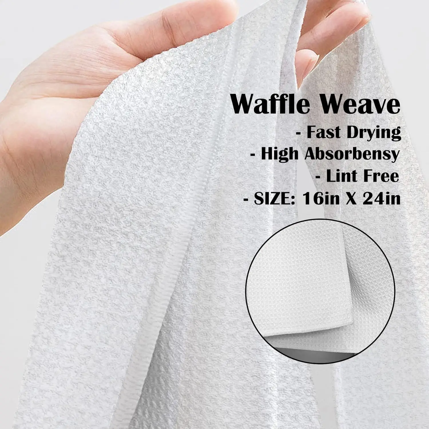 Custom Printed Woven Microfiber Waffle Dish Towel Absorbent Quick Dry Eco-Friendly Kitchen Tea Towel Custom Color - Image 2