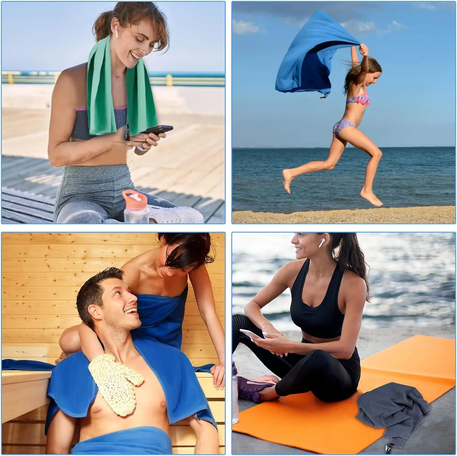 Custom Quick Dry Microfiber Beach Towel Lightweight Sports Travel Camping Soft Woven Roll - Image 3