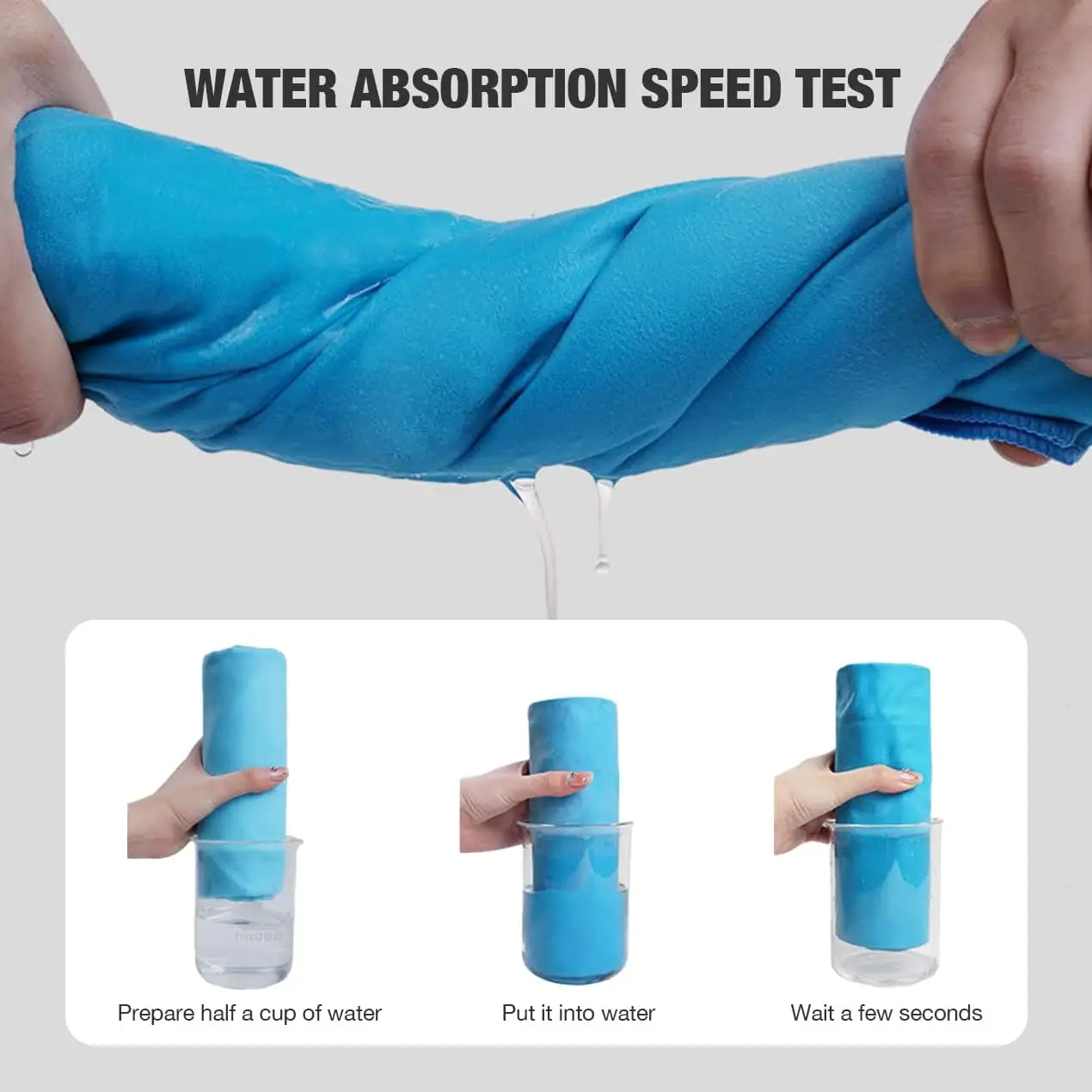 Custom Quick Dry Microfiber Beach Towel Lightweight Sports Travel Camping Soft Woven Roll - Image 4
