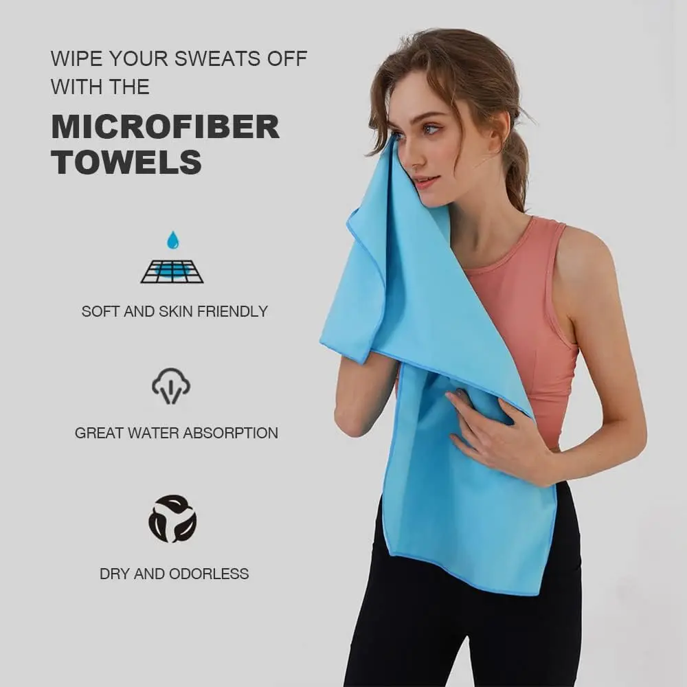 Custom Quick Dry Microfiber Beach Towel Lightweight Sports Travel Camping Soft Woven Roll - Image 5