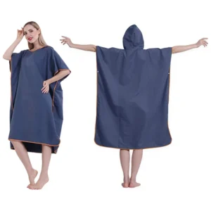 Custom Quick Dry Microfiber Hooded Poncho Towel Sand Free for Adults Kids