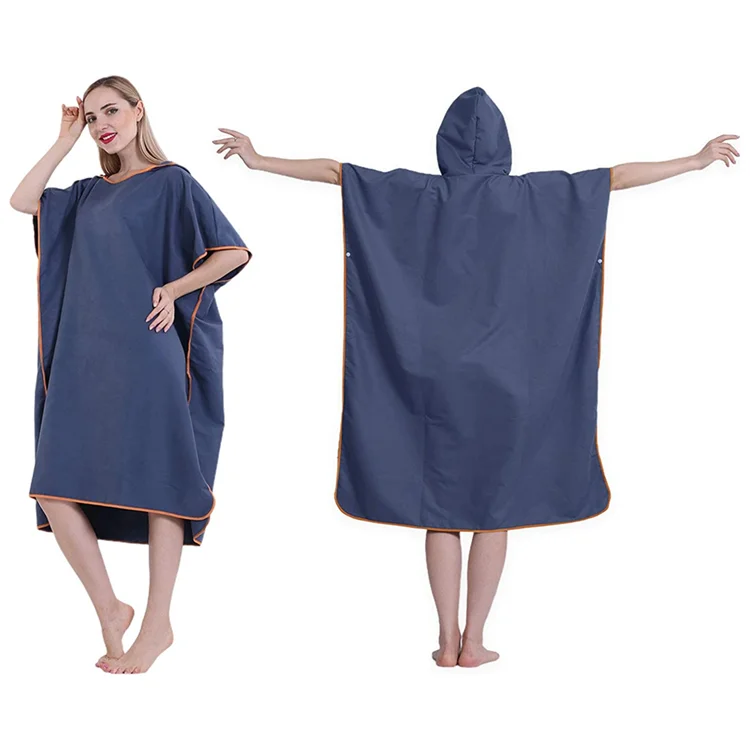 Custom Quick Dry Microfiber Hooded Poncho Towel Sand Free for Adults Kids