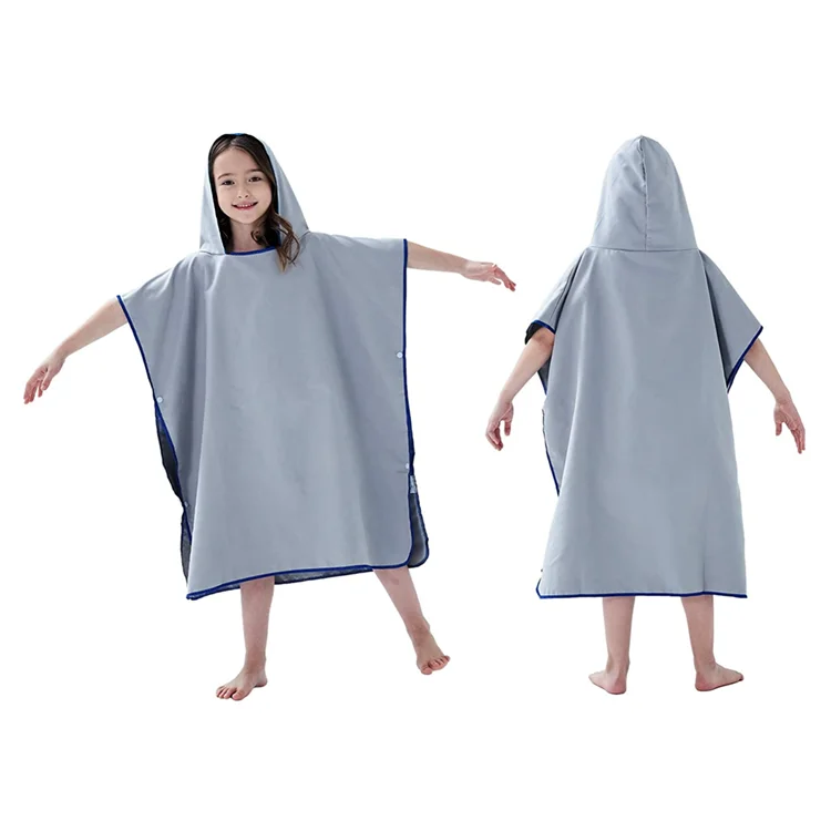 Custom Quick Dry Microfiber Hooded Poncho Towel Sand Free for Adults Kids - Image 3