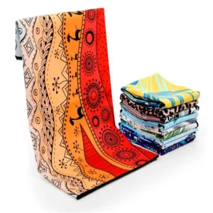Custom RPET Microfiber Large Beach Towel with Recycled Bag Low MOQ