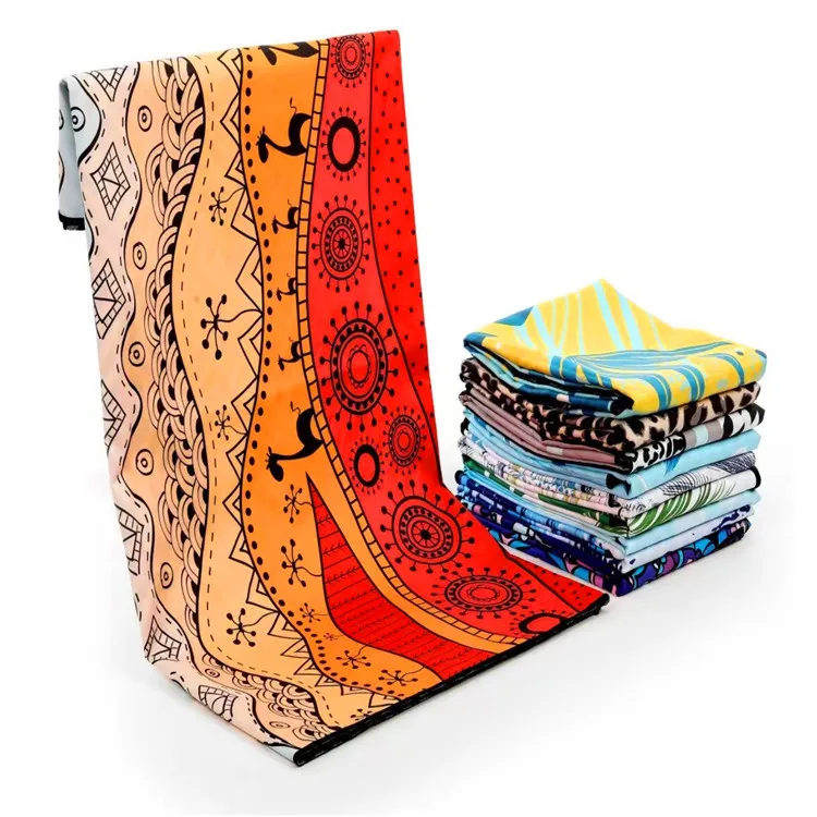 Custom RPET Microfiber Large Beach Towel with Recycled Bag Low MOQ