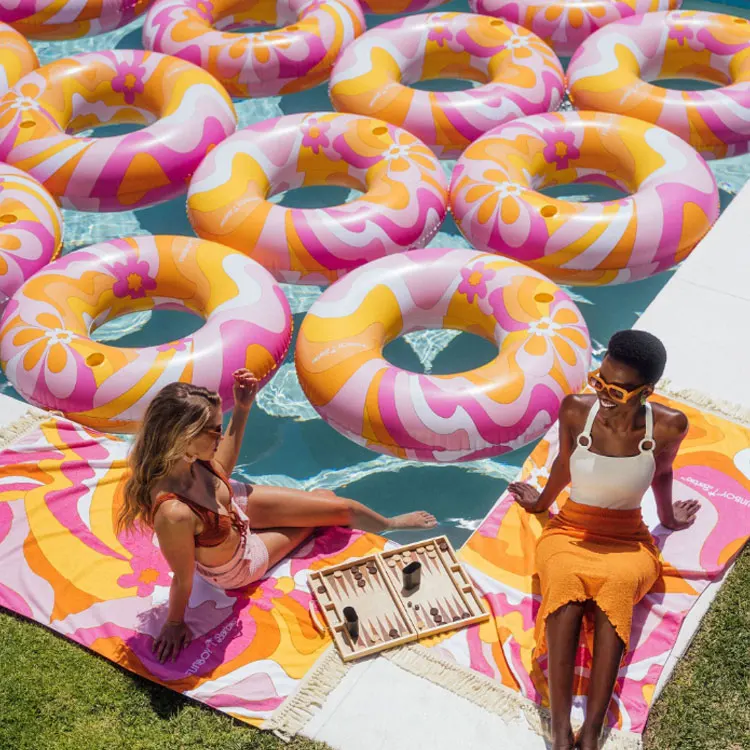 Custom Recycled Microfiber Beach Towel Sand Free Large Printed Suede - Image 2