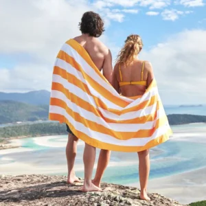 Custom Sand Free Microfiber Suede Beach Towel - Double Brushed Lightweight Recycled Printed