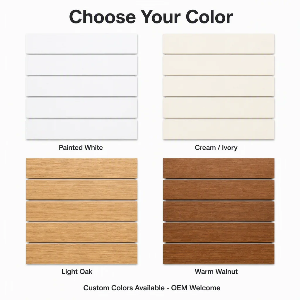 Custom Size 50mm Solid Wood Venetian Blinds Cream Painted Tilt Wand Pull Cord - Image 4