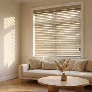 Custom Size 50mm Wood Venetian Blinds Paulownia Painted Plain Valance OEM