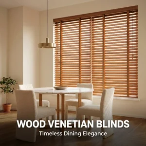 Custom Size 50mm Wood Venetian Blinds Paulownia Stained Cord UV Blocking Light Control