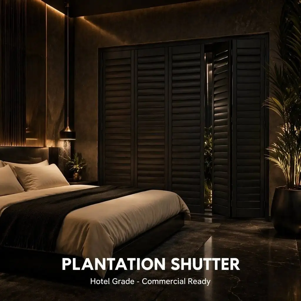 Custom Size Eco-Friendly Paulownia Plantation Shutter 89mm Louver Painted Color