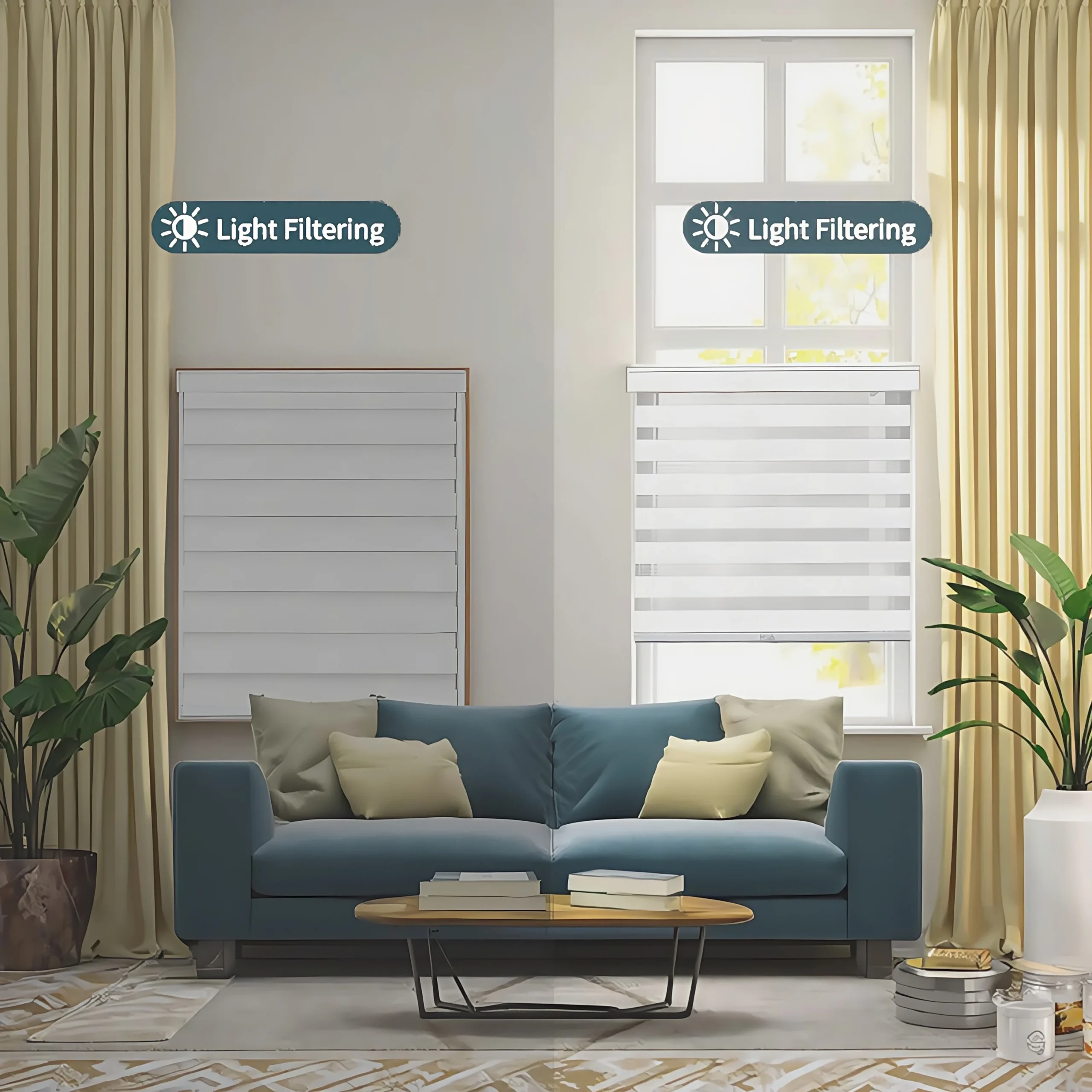 Custom Size Handmade UV Blocking Zebra Shades Dual Layer Sheer and Opaque Roller Shade - Image 6
