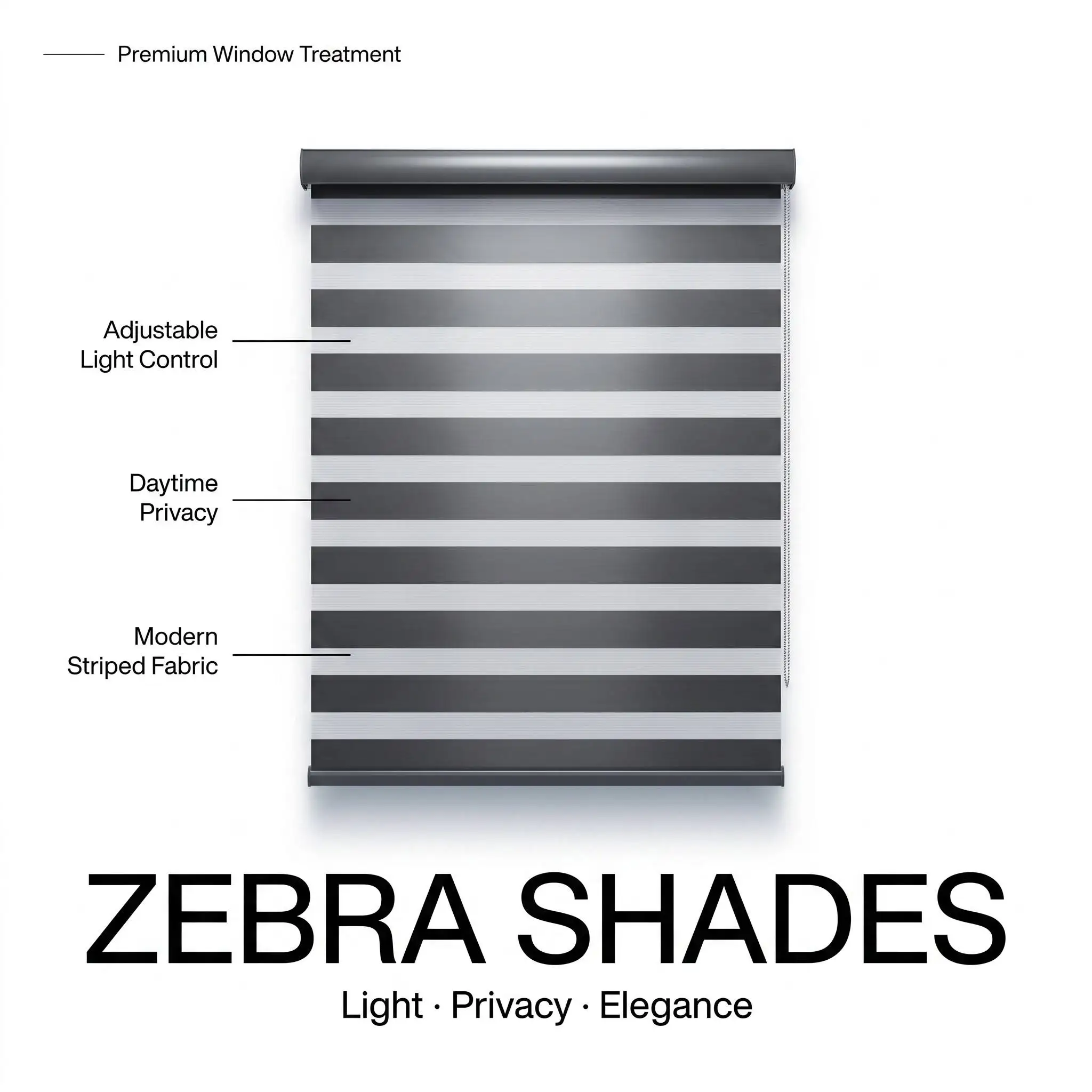 Custom Size Zebra Blinds Dual Fabric Roller Shade Inside Outside Mount OEM ODM Factory