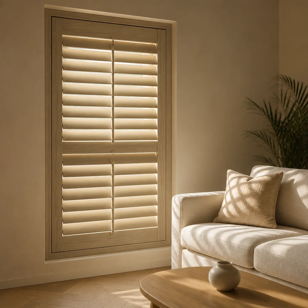 Custom Solid Paulownia Wood Plantation Shutter 63mm Louvre Tilt Rod OEM Wholesale