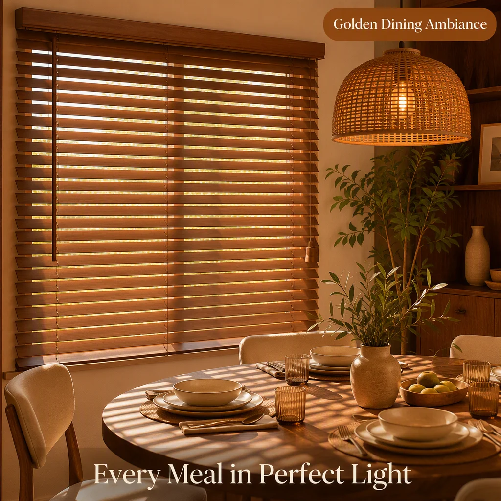 Custom Stained Solid Wood Venetian Blinds 50mm Ladder String Tilt Wand OEM Factory - Image 2