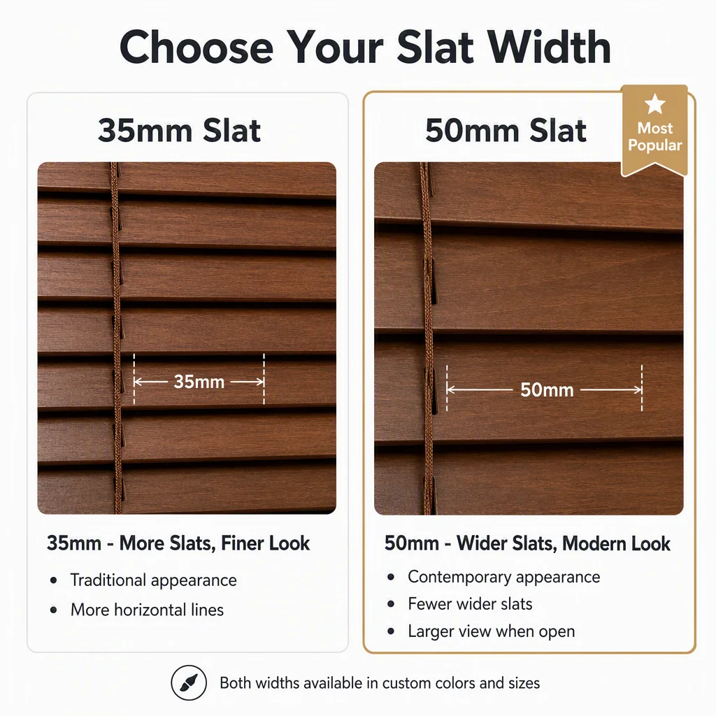 Custom Stained Solid Wood Venetian Blinds 50mm Ladder String Tilt Wand OEM Factory - Image 5