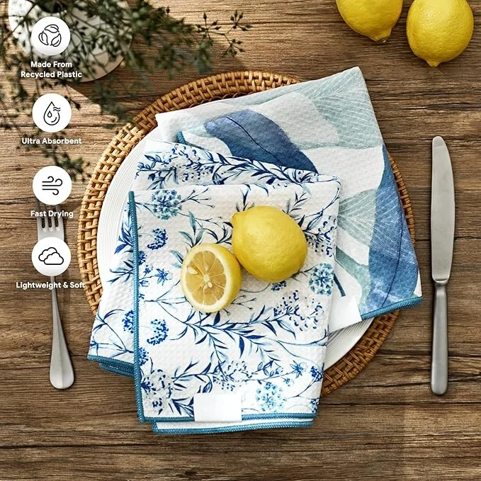 Custom Sublimation Waffle Weave Microfiber Kitchen Dish Towel 70 Percent Absorbent - Image 2