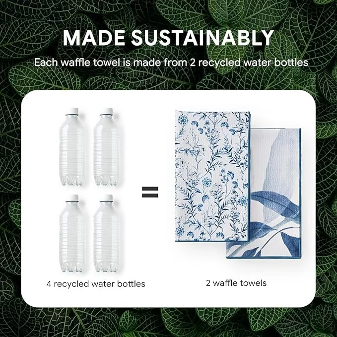 Custom Sublimation Waffle Weave Microfiber Kitchen Dish Towel 70 Percent Absorbent - Image 6