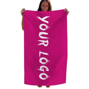 Custom Turkish Modern Hoodie Beach Towel Double Sided Logo Print Quick Dry Microfiber