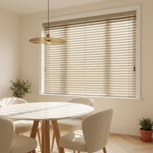 Custom Wood Venetian Blinds Paulownia Painted 50mm Slats UV Blocking OEM Wholesale