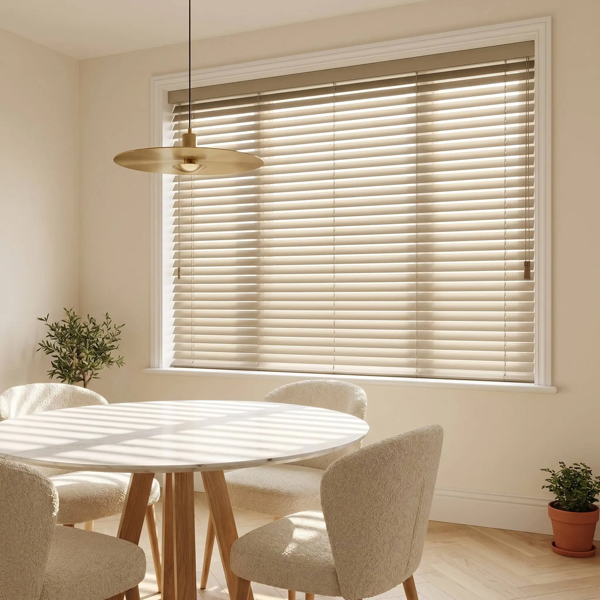 Custom Wood Venetian Blinds Paulownia Painted 50mm Slats UV Blocking OEM Wholesale