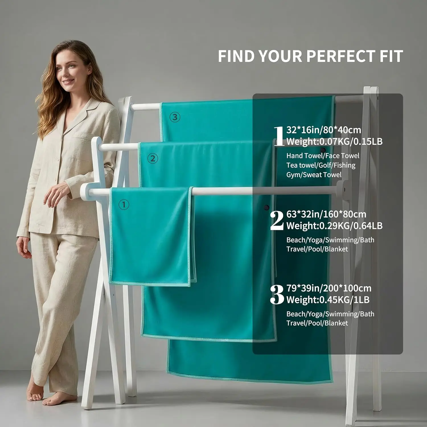 Custom Woven Square Quick-Dry Super Absorbent Cooling Microfiber Recycled Antibacterial Gym Towel - Image 4
