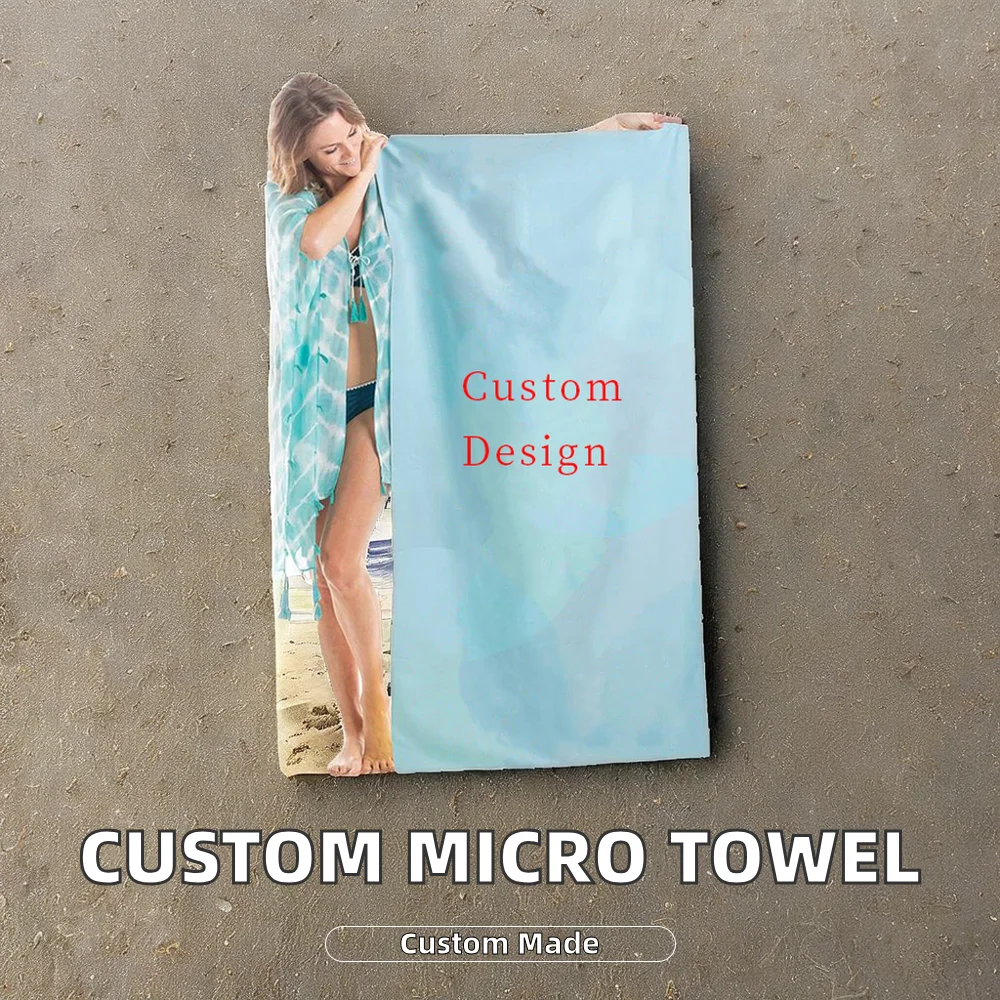 Customizable 80 Percent Polyester 20 Percent Polyamide Microfiber Towel Lightweight Tropical Summer Personalised Logo - Image 2