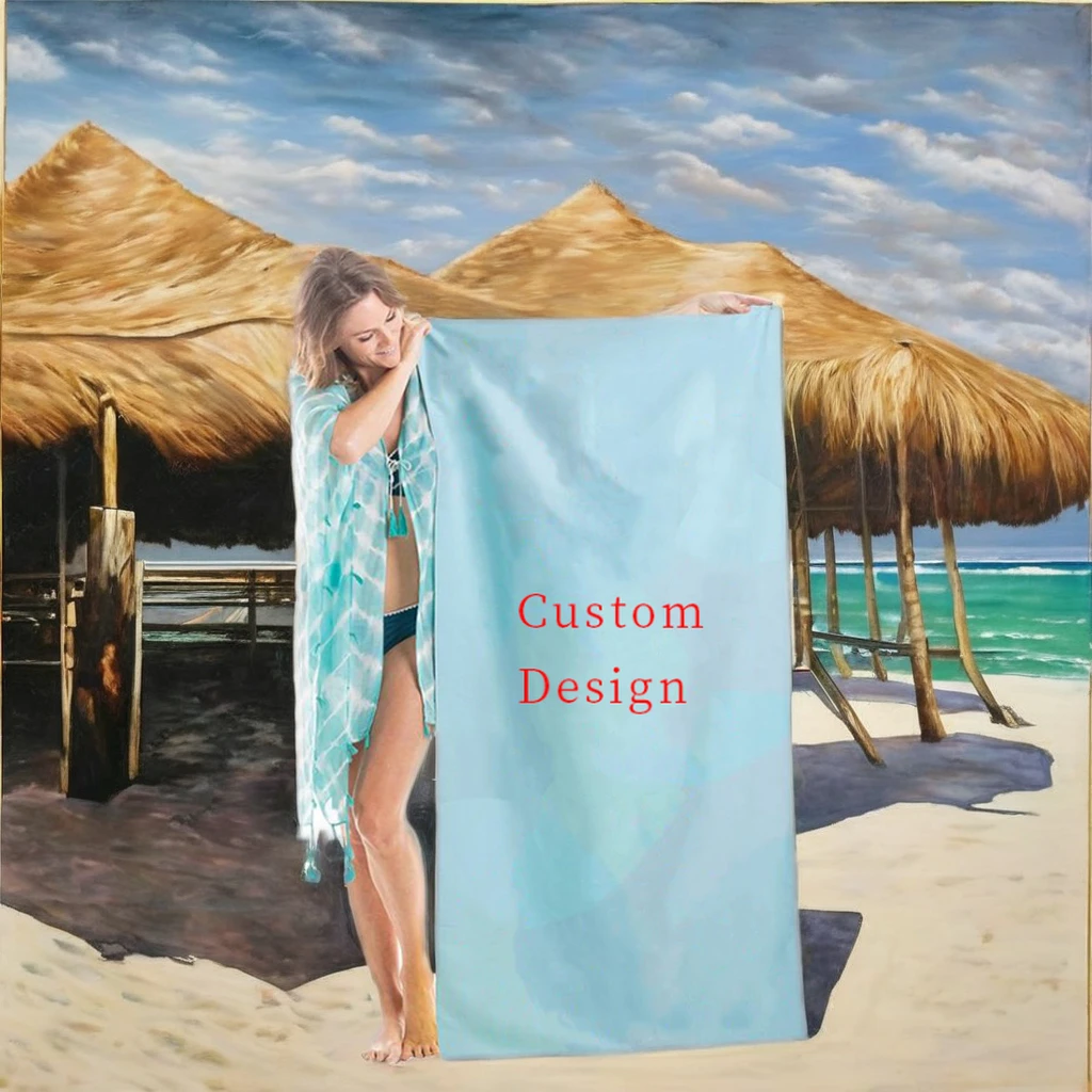 Customizable 80 Percent Polyester 20 Percent Polyamide Microfiber Towel Lightweight Tropical Summer Personalised Logo - Image 3