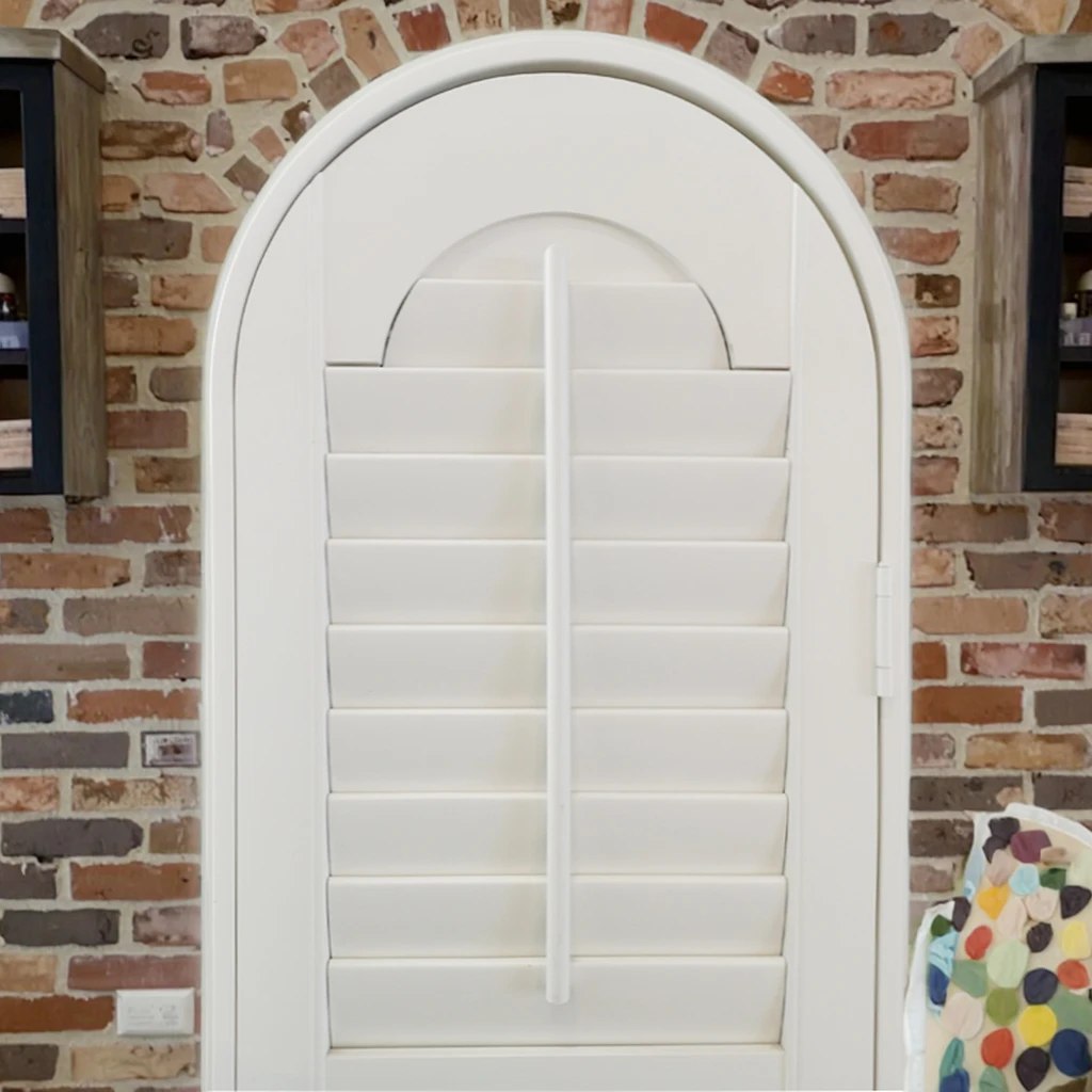Customizable Eco-Friendly Wood Shutter Center Tilt Rod UV Blocking