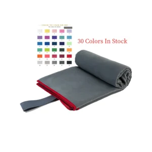 Customizable Logo Microfiber Suede Beach Towel Quick Dry Lightweight Blue Grey Low MOQ